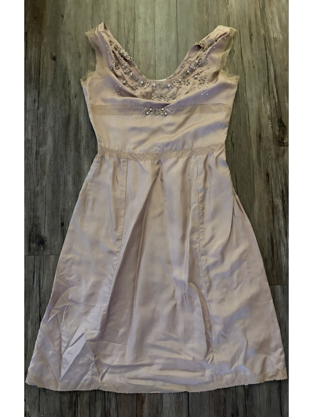 VTG Charlotte Russe Pink 100% Silk Party Dress Sz 5 Y2K
